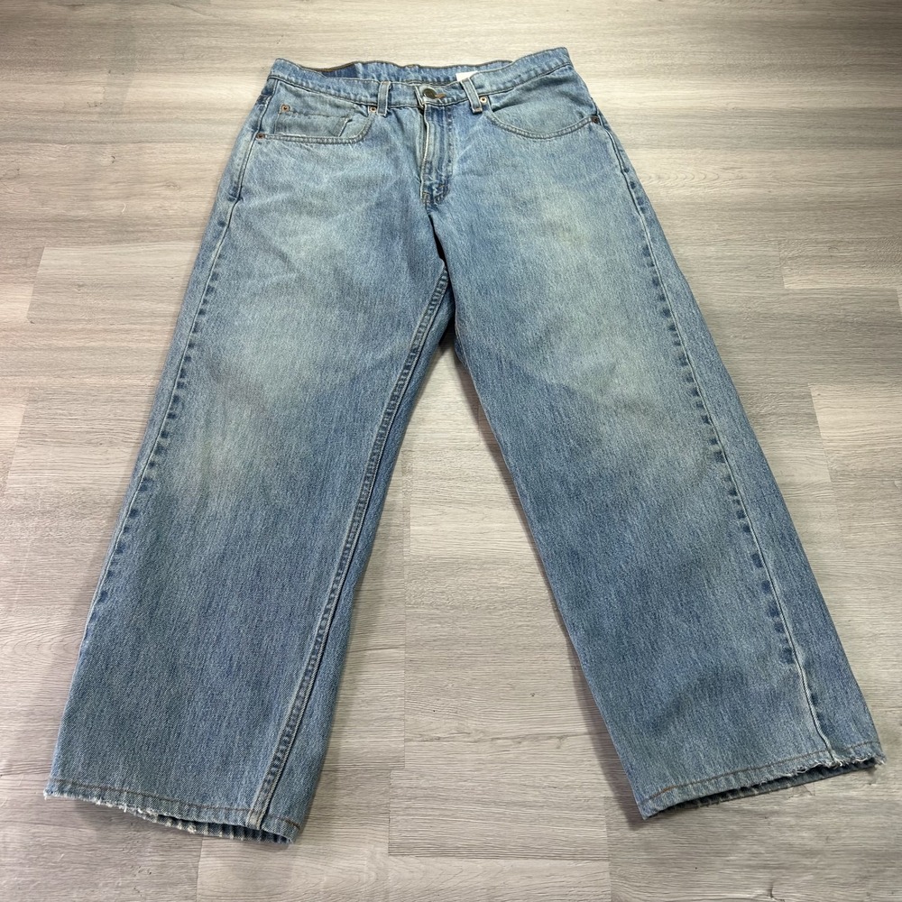 VTG Levis 569 Relaxed Straight Jeans Mens 32x28 Blue Cotton Denim USA Light Wash
